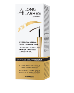 LONG4LASHES EXPRESS BROW HENNA Jednoskładnikowa henna do brwi z odżywką BROWN, 6 ml
