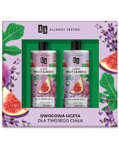 Zestaw kosmetyków AA Super Fruits&Herbs  - żel do mycia + balsam do ciała