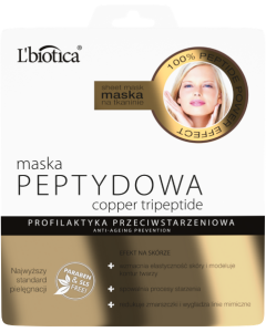 L'BIOTICA Maska Peptydowa ' Profilaktyka Przeciwstarzeniowa' - w postaci nasączonej tkaniny