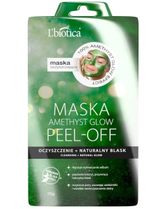 L'BIOTICA Maska Peel-Off Amethyst Glow Effect -oczyszczenie i blask 10 g