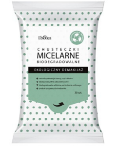 L'BIOTICA Biodegradowalne chusteczki micelarne Ekologiczny Demakijaż 30 szt.