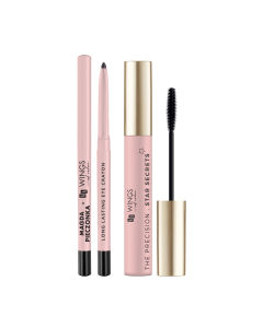AA WINGS OF COLOR Star Secrets The Black Kredka do oczu 0,34g + Star Secrets Precision Precyzyjna Mascara Wydłużająco-Pogrubiająca Black 10g